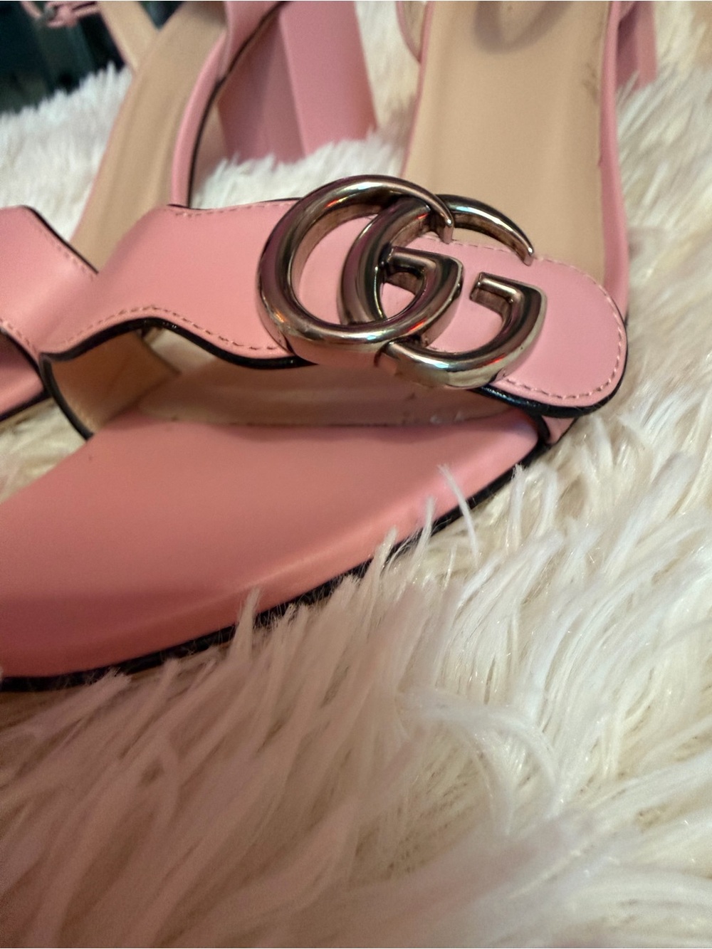 Gucci Perfect Pink Marmont 55 platform heal